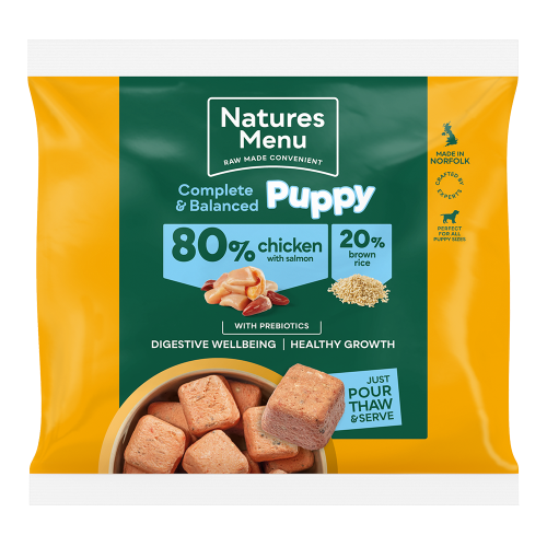 Natures Menu Complete & Balanced 80/20 Puppy Chicken With Salmon & Brown Rice 1Kg